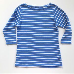 L.L. Bean Striped 3/4 Sleeve Lightweight Sweater